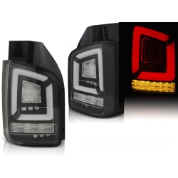VW T6 15-19 TWIN DOOR - zadné LED svetlá čierna LED BAR s dynamickým blinkerom