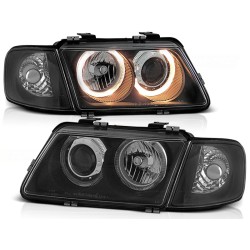 Audi A3 8L 96-00 - predné čierna svetlá s ANGEL EYES