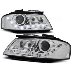 Audi A3 8P 03-08 - predné chrom svetlá s LED svietením