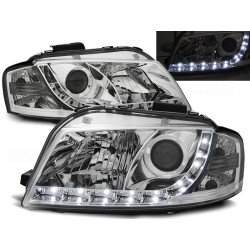 Audi A3 8P 03-08 - predné chrom svetlá s LED svietením