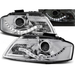 Audi A3 8P 03-08 - predné chrom svetlá s LED svietením