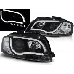Audi A3 8P 03-08 - predné čierna svetlá s LED TUBE LIGHTS