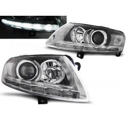 Audi A6 04-08 - predné chrom svetlá s LED denným svietením pre xenon