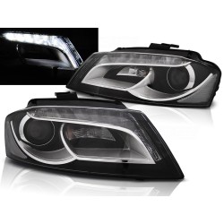 Audi A3 8P 08-12 - predné čierna svetlá s LED denným svietením TRU
