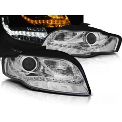 Audi A4 04-09 - predné chrom svetlá s LED svietením a LED smerovky