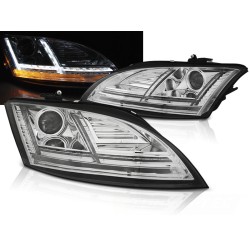 Audi TT 10-14 8J - predné chrom svetlá s LED denným svietením a dynamickým blinkerom pre xenon AFS