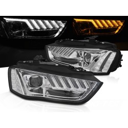 AUDI A4 B8 12-15 - predný chróm svetla s LED denným svietením dynamickým smerom pre xenón