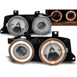 BMW E32 / E34 - predné chrom svetlá s ANGEL EYES