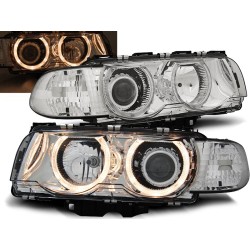 BMW E38 98-01 - predné chrom svetlá s ANGEL EYES