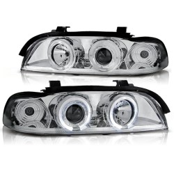 BMW E39 95-03 - predné chrom svetlá s ANGEL EYES