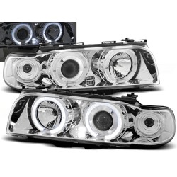 BMW E38 94 - 98 - predné chrom svetlá s ANGEL EYES