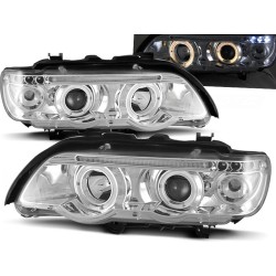 BMW X5 E53 99-03 - predné chrom svetlá ANGEL EYES