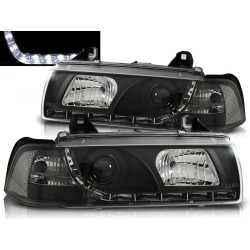 BMW E36 90-99 SEDAN, KOMBI, COMPACT - predné čierne svetlá s LED svietením