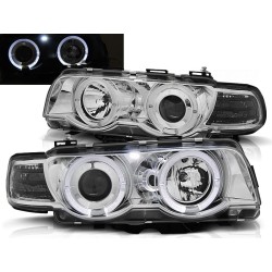 BMW E38 98-01 - predné chrom svetlá s ANGEL EYES