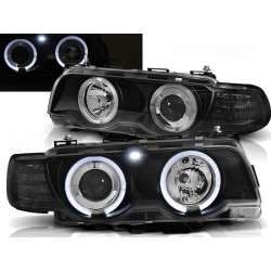 BMW E38 98-01 - predné čierna svetlá s ANGEL EYES