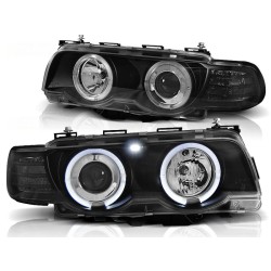 BMW E38 98-01 - predné čierna svetlá s ANGEL EYES pre xenon