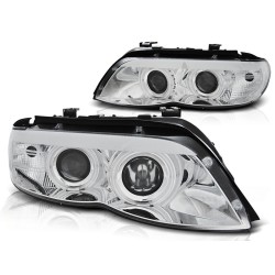 BMW X5 E53 03-06 - predné chrom svetlá ANGEL EYES CCFL pre xenon