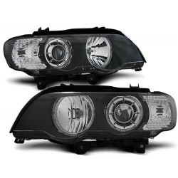 BMW X5 E53 99-03 - predné čierna svetlá ANGEL EYES LED pre xenon