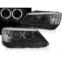 BMW X3 F25 10-14 - predné čierna svetlá s ANGEL EYES