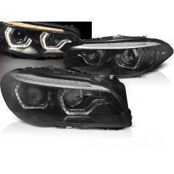 BMW F10/F11 10-13 - predné čierna svetlá s LED 3D pre xenón a dynamickým blinkerom