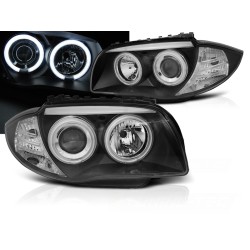 BMW 1 E87 / E81 / 82/88 04-11 - predné čierna svetlá s ANGEL EYES CCFL