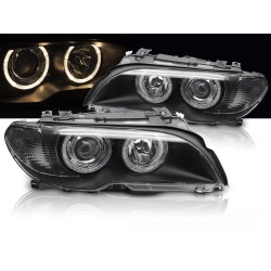 BMW E46 2003-2006 COUPE CABRIO - predné XENÓNOVÉ svetlá s ANGEL EYES čierna
