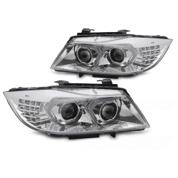 BMW E90/E91 LCI 2009-2011 - Predné XENÓNOVÉ AFS svetlá LED chrómové