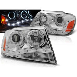 CHRYSLER JEEP GRAND CHEROKEE 99-05 - predné chrom svetlá ANGEL EYES CCFL