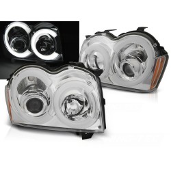 CHRYSLER JEEP GRAND CHEROKEE 08-10 - predné chrom svetlá TUBE LIGHT