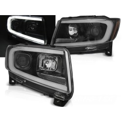 CHRYSLER JEEP GRAND CHEROKEE 11-13 - predné čierna svetlá TUBE LIGHT s dynamickým blinkerom