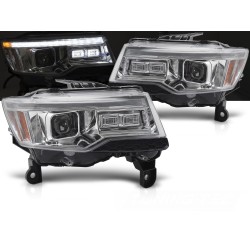Chrysler Jeep Grand Cherokee 2014-2021 - predné svetlá chrómová TUBE LIGHT SEQ