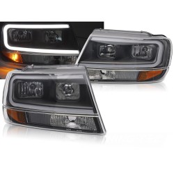 Chrysler Jeep Grand Cherokee 99-05/2005 - predné svetlá TUBE LIGHT čierna