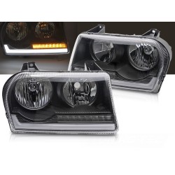 CHRYSLER 300 2005-2008 - predné svetlá TUBE ČIERNA