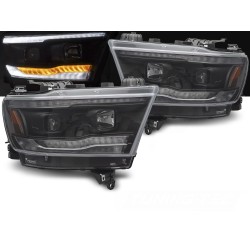 DODGE RAM 19-22 - predné svetlá čierna TUBE SEQ