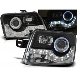 FIAT PANDA 03-12 - predné čierna svetlá ANGEL EYES s LED svietením