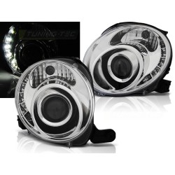 FIAT 500 07-15 - predné chrom svetlá s LED svietením