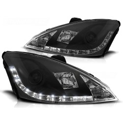 FORD FOCUS 98-01 - predné čierna svetlá s LED svietením