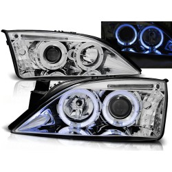 FORD MONDEO 00-07 - predné chrom svetlá ANGEL EYES