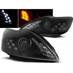 FORD FOCUS 08-10 - predné čierna svetlá s LED svietením a LED smerovky