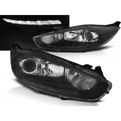 FORD FIESTA MK7 13-16 - predné čierna svetlá s LED denným svietením