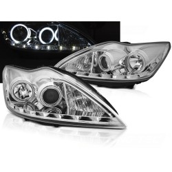 FORD FOCUS 08-10 - predné chrom svetlá ANGEL EYES CCFL s LED svietením