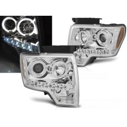 FORD F150 MK12 08-14 - predné chrom svetlá ANGEL EYES