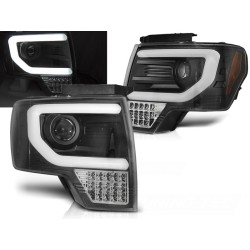 FORD F150 MK12 08-14 - predné čierna svetlá TUBE LIGHT s LED smerovky
