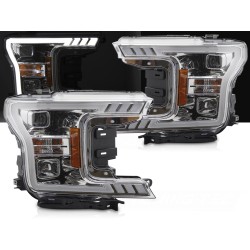 FORD F150 MK 13 2017-2020 - predné svetlá TUBE CHROMOVÁ