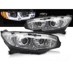 HONDA CIVIC X 16-21 - predné svetlá chrómové DRL SEQ