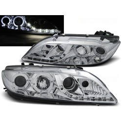 MAZDA 6 02-07 - predné chrom svetlá ANGEL EYES s LED svietením