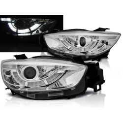 MAZDA CX5 11-15 - predné chrom svetlá s LED denným svietením pre xenon