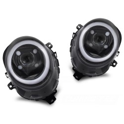 Mini Cooper F55/F56/F57 2014-2017 - predné svetlá TUBE ČIERNA LESKLÁ DRL