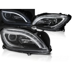 MERCEDES M-CLASS W166 11-15 - predné čierne svetlá TUBE LIGHT s LED blikačom