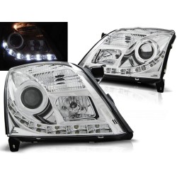 OPEL VECTRA C 02-05 - predné chrom svetlá s LED denným svietením